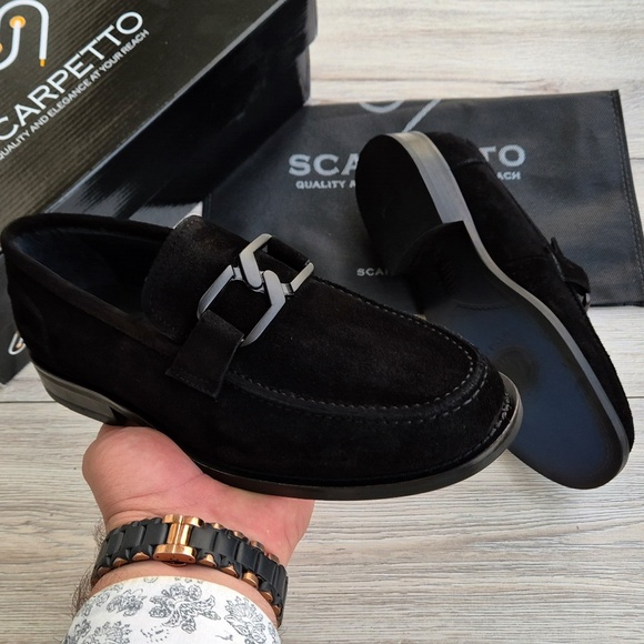 Men's Suede Leather Buckle Loafers - Picture 4 of 6